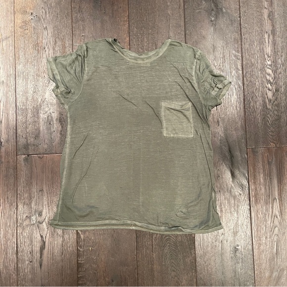 Abercrombie & Fitch Sage Green Short Sleeve Sheer Tee - Picture 1 of 3